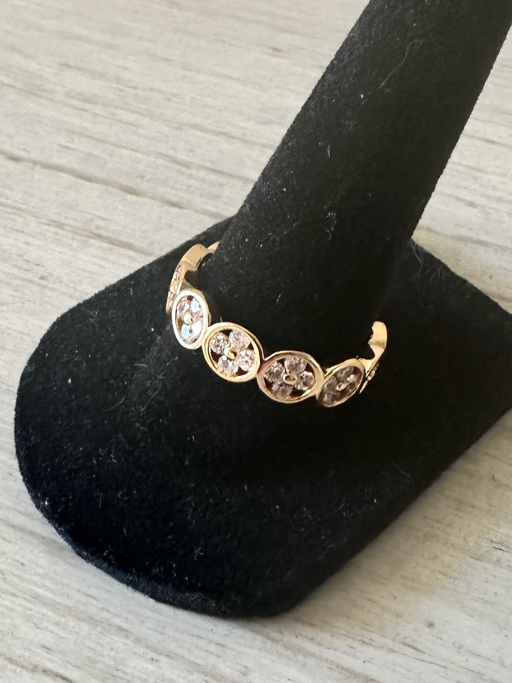 18k Yellow Gold Plated Crystal Accent Women's Ring